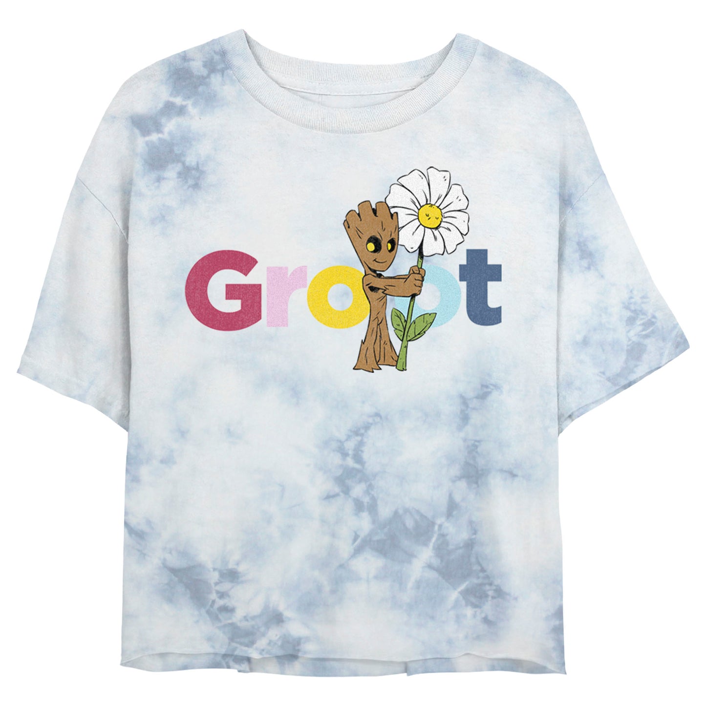 Junior's Marvel Groot Bombard Tie-Dye T-Shirt